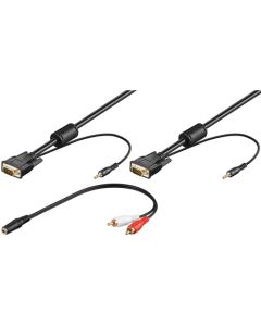 Full HD SVGA Monitorikaapeli +3,5mm Audio, musta, 3m,