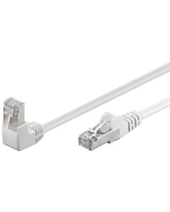 CAT 5e Patch-kaapeli 1x 90° kulma, F/UTP, valkoinen, 3m
