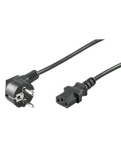 Kulmamallinen virtajohto, 3 m, musta