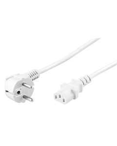 Kulmamallinen virtajohto, 2.5 m, valkoinen