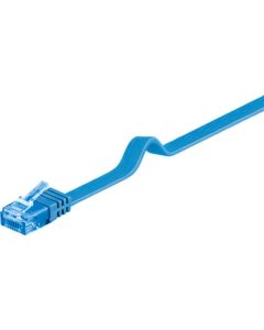 CAT 6a Verkkokaapeli, litteä U/UTP, sininen, 0,5m