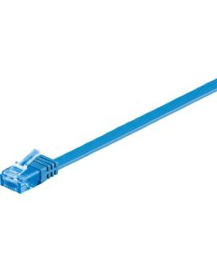 CAT 6a Verkkokaapeli, litteä U/UTP, sininen, 1m