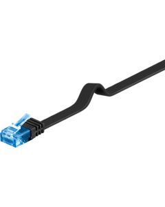 CAT 6a Verkkokaapeli, litteä U/UTP, musta, 1m