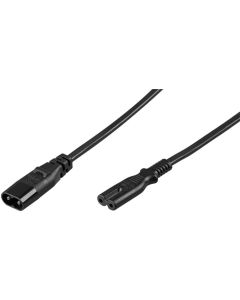 Jatkojohto C7/C8, 2 m, musta