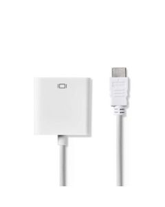 NEDIS, HDMI™ -kaapeli HDMI™ liitin VGA Naaras 1080p Niklattu 0.20 m Suora PVC Valkoinen Blister