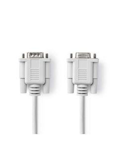 NEDIS, Sarjakaapeli D-Sub, 9-nastainen Uros - D-Sub, 9-nastainen Naaras 2,0 m Valkoinen