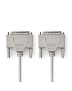 NEDIS, RS232-kaapeli D-Sub, 25-nastainen Uros - D-Sub, 25-nastainen Uros 2,0 m Valkoinen