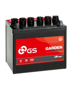 GS YUASA GS-895 12V 26Ah 200A akku mm. puutarhatraktorille + oikea napa