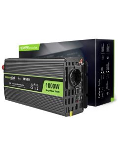 Green Cell Invertteri autoon 12V – 230V, 1000W/2000W Puhdas siniaalto