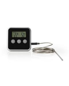 Nedis, Lihalämpömittari ,  0-250 °C ,  Digitaalinen Näyttö ,  Ajastin