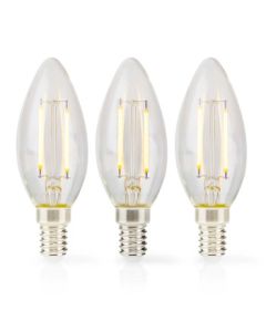 LED -lampun päärynä E14 | Kynttilät | 2 W | 250 LM | 2700 K | Kuuma valkoinen | 3 palaa. Ja Selvästi