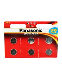 Panasonic CR2025 (6 kpl) 3V Litium