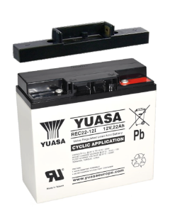Powakaddy akku 12V 22Ah Sis. asennusjärjestelmän