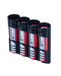 Powerpax paristonpidike 4 kpl 18650 paristo - musta