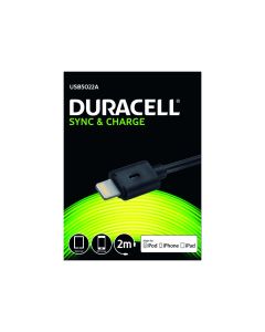 Duracell USB Salaman kaapelille, 2m (Musta)