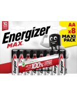 Energizer Max AA/E91 paristot (8 kpl, läpipainopakkaus)