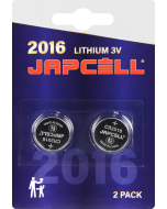 JAPCELL Lithium CR2016 Paristot - 2 kpl. pakkaus