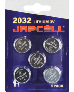 JAPCELL Lithium CR2032 Paristot - 5 kpl. pakkaus