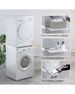 Pinoamiskehikko, jossa on ulosvedettävä hylly (8 kg) pesukoneelle/kuivausrummulle.