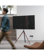 TV-lattiateline Kolmijalka, puulook, kaapelikiinnitys, 40" - 65" - Puulook & kaapelinhallintajärjestelmä